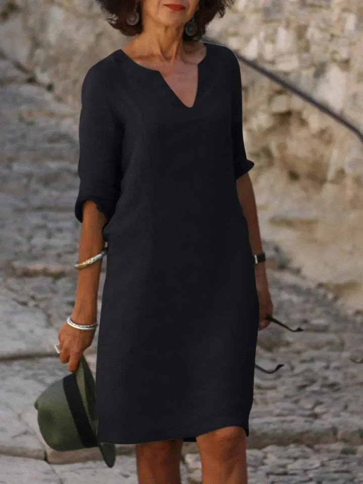 Elegant Dress with V-Neck