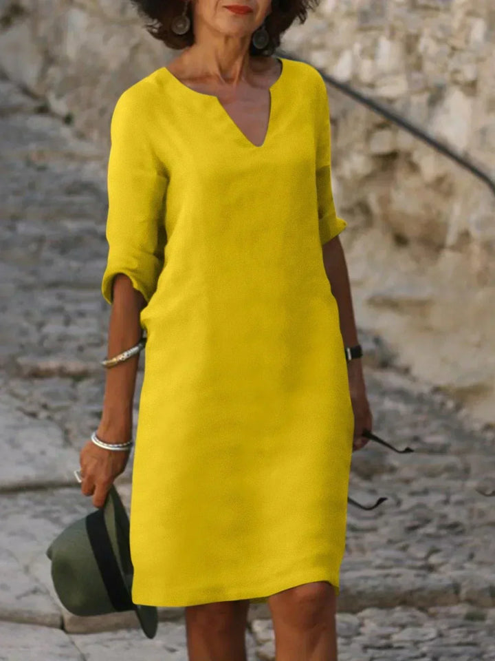 Elegant Dress with V-Neck