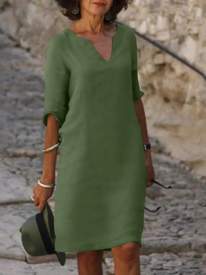 Elegant Dress with V-Neck