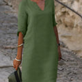 Elegant Dress with V-Neck