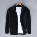 Shetland Wool Zip Cardigan For Men