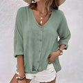 Casual Relaxed Button-Up Blouse
