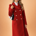 Luxury Double-Breasted Long Coat For Women