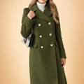 Luxury Double-Breasted Long Coat For Women