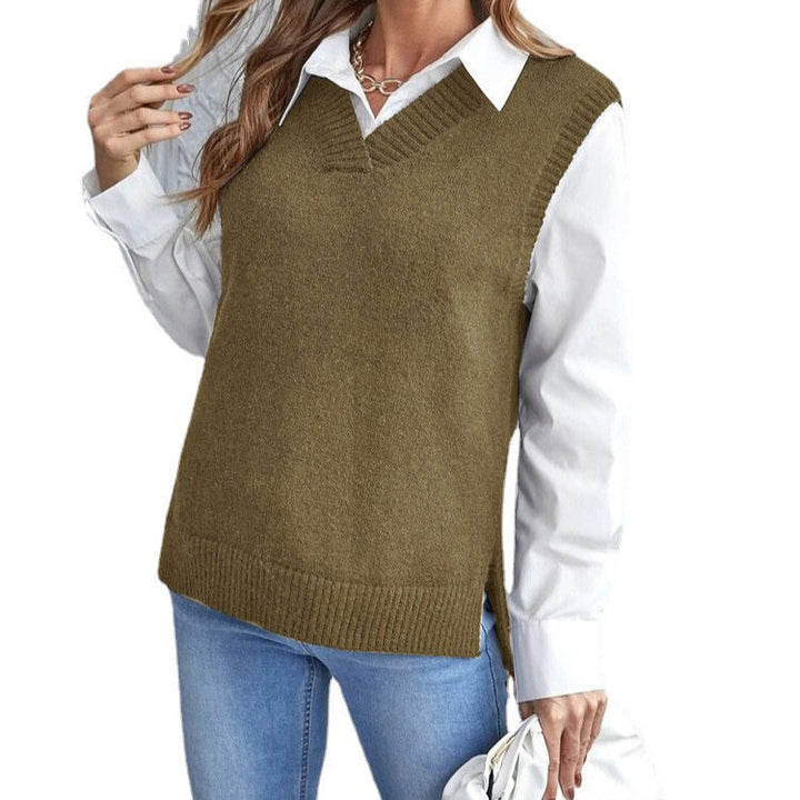 Women's V-Neck Sleeveless Sweater Vest
