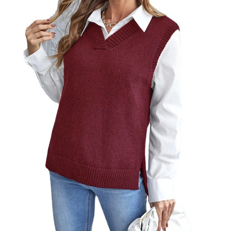 Women's V-Neck Sleeveless Sweater Vest