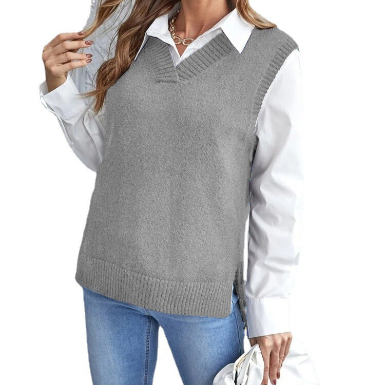 Women's V-Neck Sleeveless Sweater Vest
