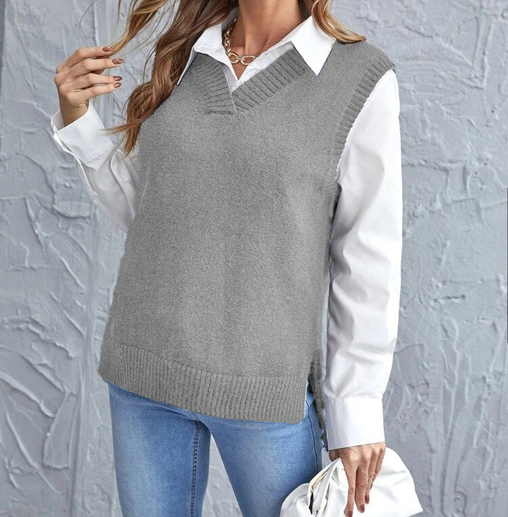 Women's V-Neck Sleeveless Sweater Vest