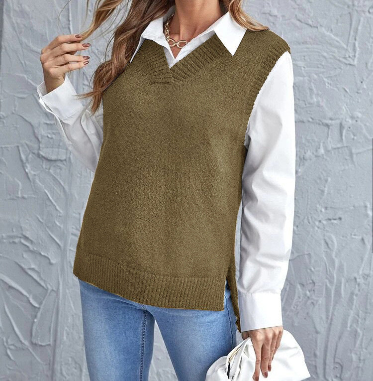 Women's V-Neck Sleeveless Sweater Vest