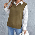 Women's V-Neck Sleeveless Sweater Vest