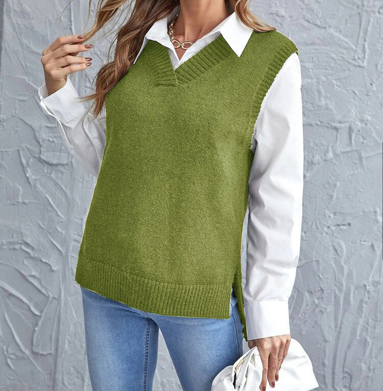 Women's V-Neck Sleeveless Sweater Vest