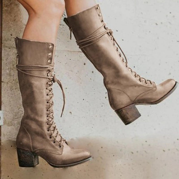 Women's Orthopedic Lace-Up Leather Boots