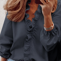 Women's Blouse Ruffle V Neck | Casual