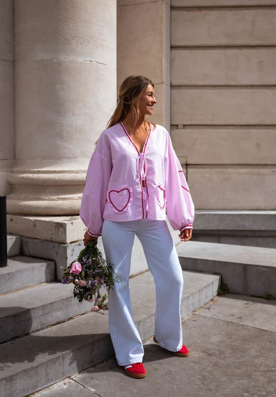 Women's Blouse Tie Front Detail  | Long Sleeve