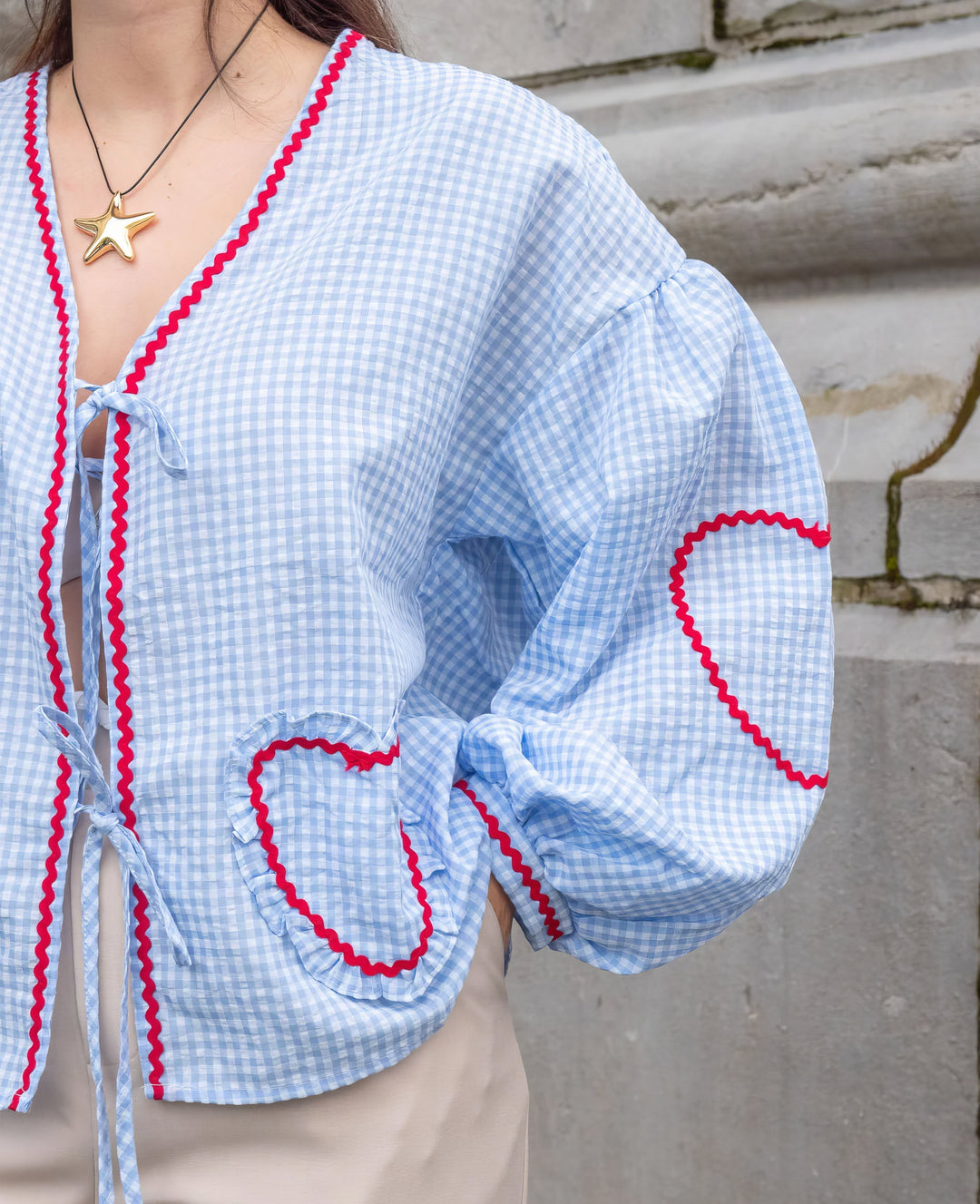 Women's Blouse Tie Front Detail  | Long Sleeve