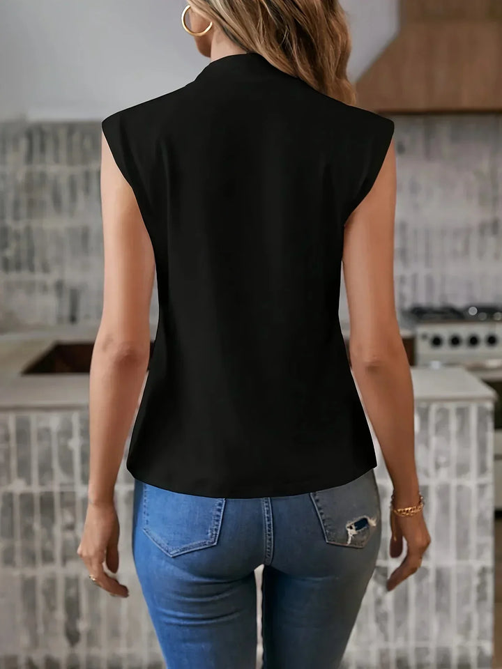 Women's Sleeveless Blouse High Neck | Smart Casual